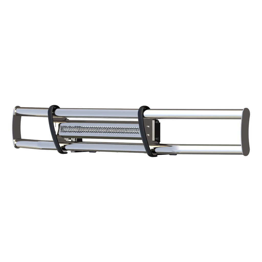Grille Guard with LED Light Bar MileStone Polished Stainless 207755
