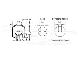 Air Spring 352-5410 Rolling Lobe with Aluminum Piston