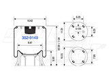 Air Spring 352-9149 Rolling Lobe for City Welding-Built Rite Trailer Air Suspension