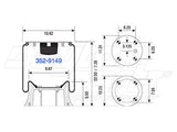 Air Spring 352-9149 Rolling Lobe for City Welding-Built Rite Trailer Air Suspension