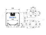 Air Spring 352-9215 Rolling Lobe with Aluminum Piston