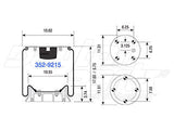 Air Spring 352-9215 Rolling Lobe with Aluminum Piston