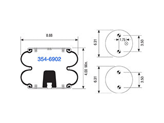 Air Spring 354-6902 Convoluted Suspension