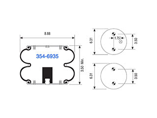 Air Spring 354-6935 Convoluted Suspension