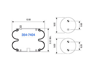 Air Spring 354-7404 Convoluted with Part S-1345