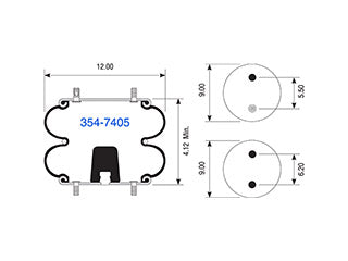 Air Spring 354-7405 Convoluted Suspension