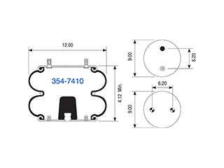 Air Spring 354-7410 Convoluted Suspension