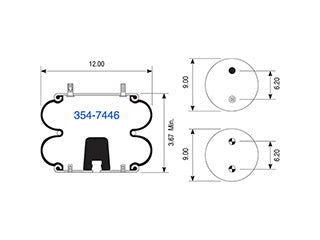 Air Spring 354-7446 Convoluted Suspension
