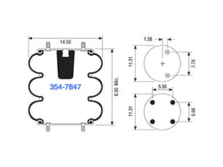 Air Spring 354-7847 Convoluted with Piston 3149