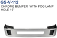 Volvo VNL Chrome Steel Bumper W/O Fog light Hole 2004 - 2017 16"