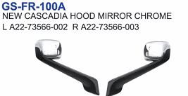 Freightliner Cascadia AMR Chrome Hood Mirror Assembly Driver Side 2018 and Newer