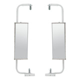 Mirror Assembly Set Universal Yellow Chevron Step Van 6" x 16" White Powder Coat Steel