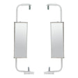 Mirror Assembly Set Universal Yellow Chevron Step Van 6" x 16" White Powder Coat Steel