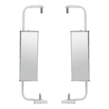 Mirror Assembly Set Universal Yellow Chevron Step Van 6" x 16" White Powder Coat Steel