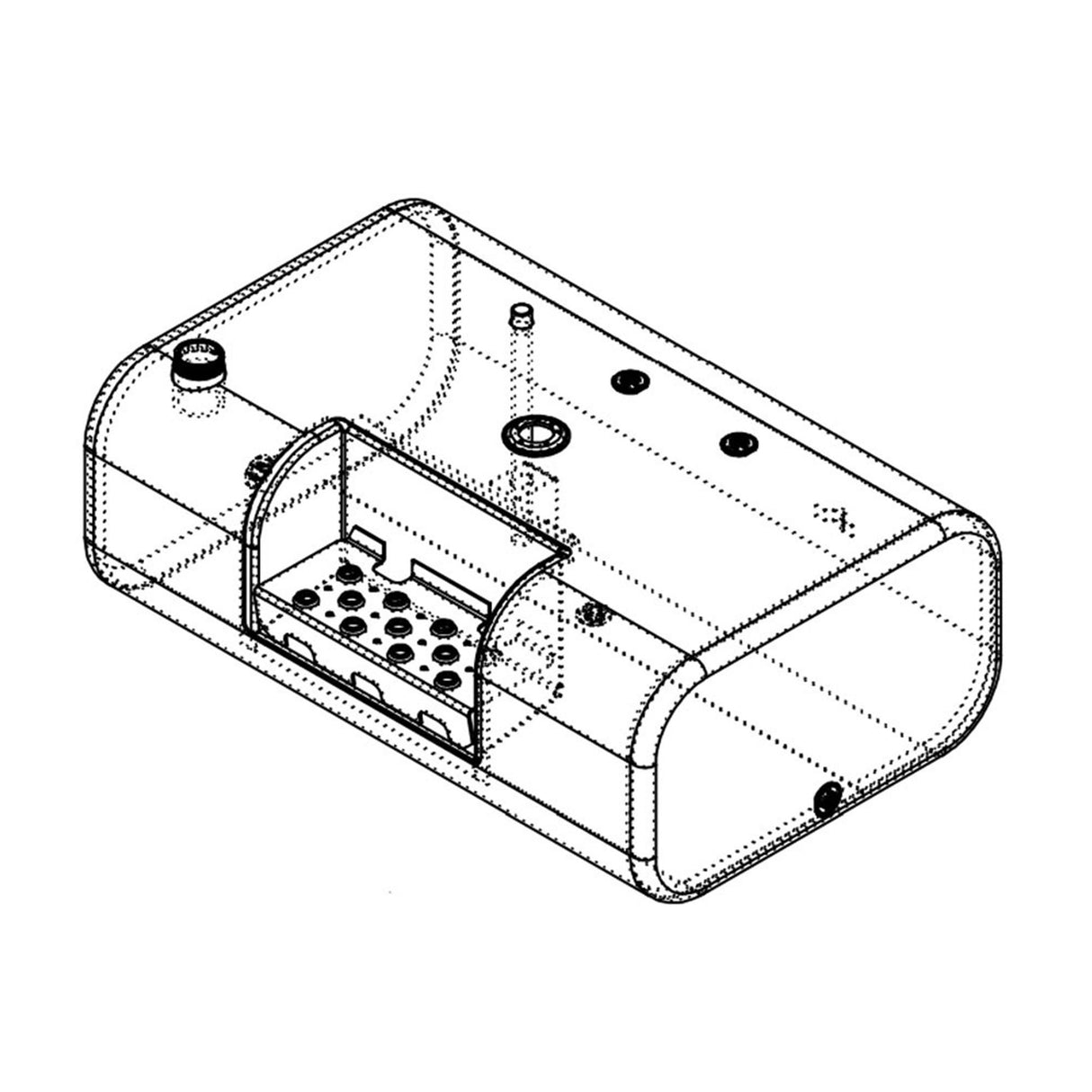 Ford Fuel Tank 50 Driver Side Rectangular Front Fill 14"H x 25"W x 37"L Milgrade 