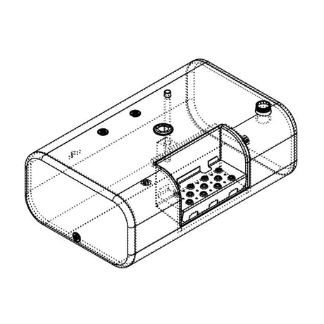 Ford Fuel Tank 50 Passenger Side Rectangular Front Fill 14"H x 25"W x 37"L Milgrade 