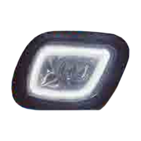 Freightliner Cascadia Fog Light Chrome LED with Blue Halo Ring Driver Side 