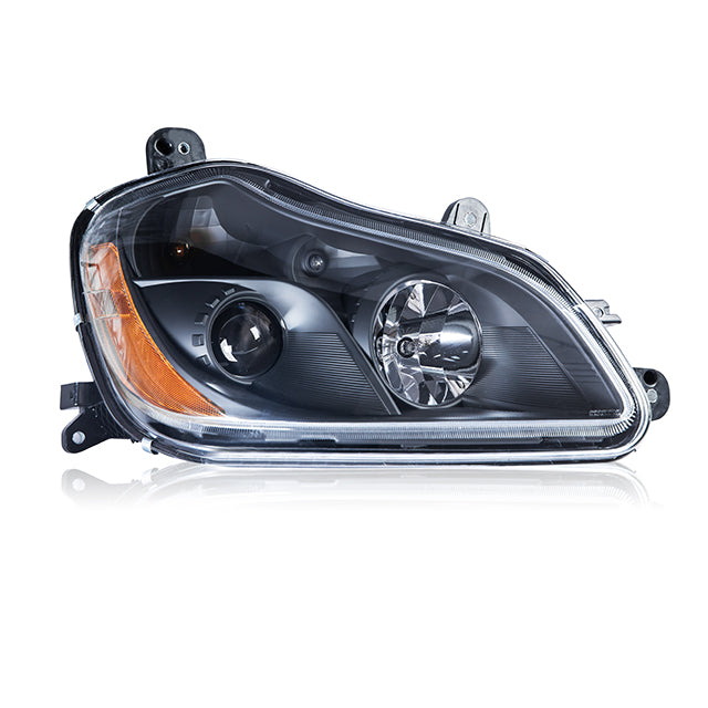 Kenworth T680 Headlight Assembly Black Driver Side 2013 - 2018