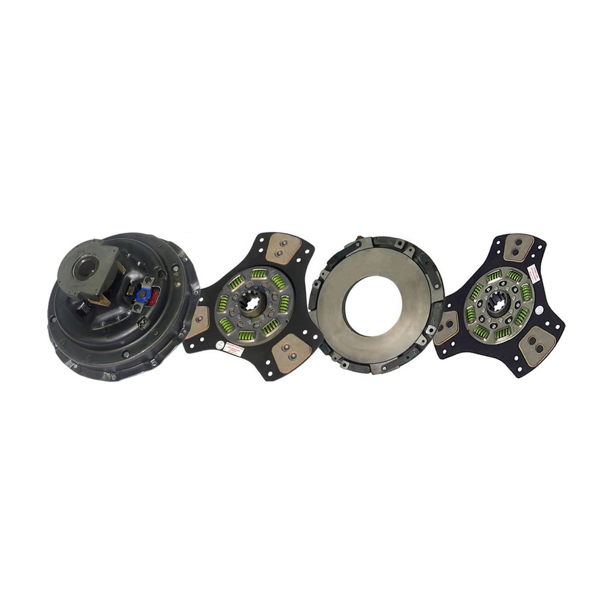 Clutch 14" x 1-3/4" Stamped Steel, Two-Plate, 3-Paddle 8-Spring, 2000 Plate Load 900 Torque, Includes Positive Separator Pin  107237-10                    