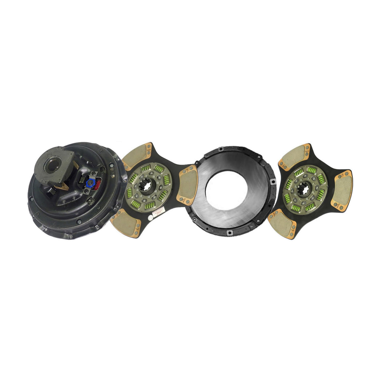 Clutch 14" x 2" Stamped Steel, Two-Plate, 3-Paddle 8-Spring, 2500 Plate Load 950 Torque, Includes Positive Separator Pin 107342-22