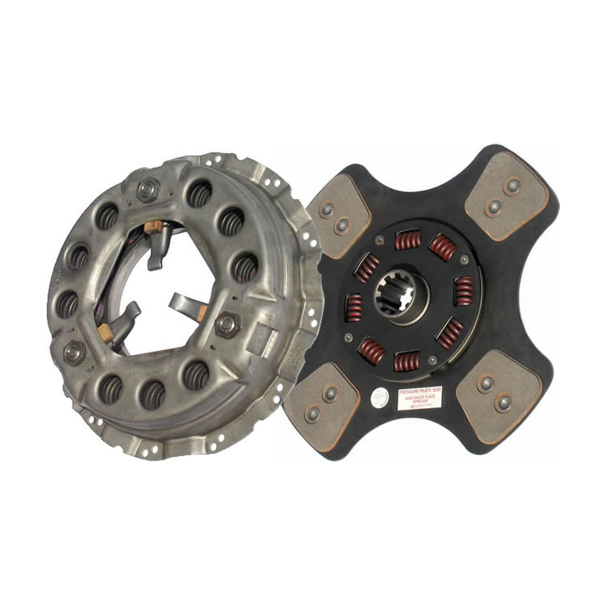 Clutch 330mm x 1-1/2" Stamped Steel, Single-Plate, Push-Type, 4-Paddle 8-Spring, 2400 Plate Load 500 Torque LP2076-137                    
