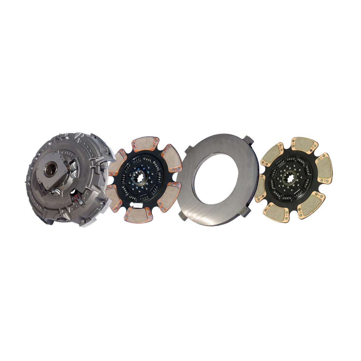 Clutch 15-1/2" x 2" Angle Spring, Two-Plate, 6-Paddle 10-Spring, 4000 Plate Load 1810 Torque 107391-93                     