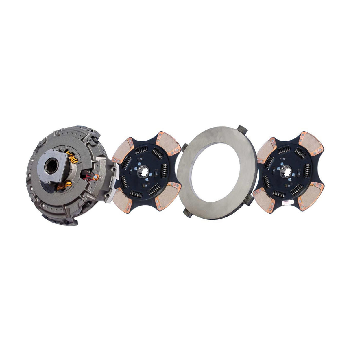 Clutch 15-1/2" x 2" Angle Spring, Two-Plate, 4-Paddle 7-Spring, 3600 Plate Load 1700 Torque 107925-82                     