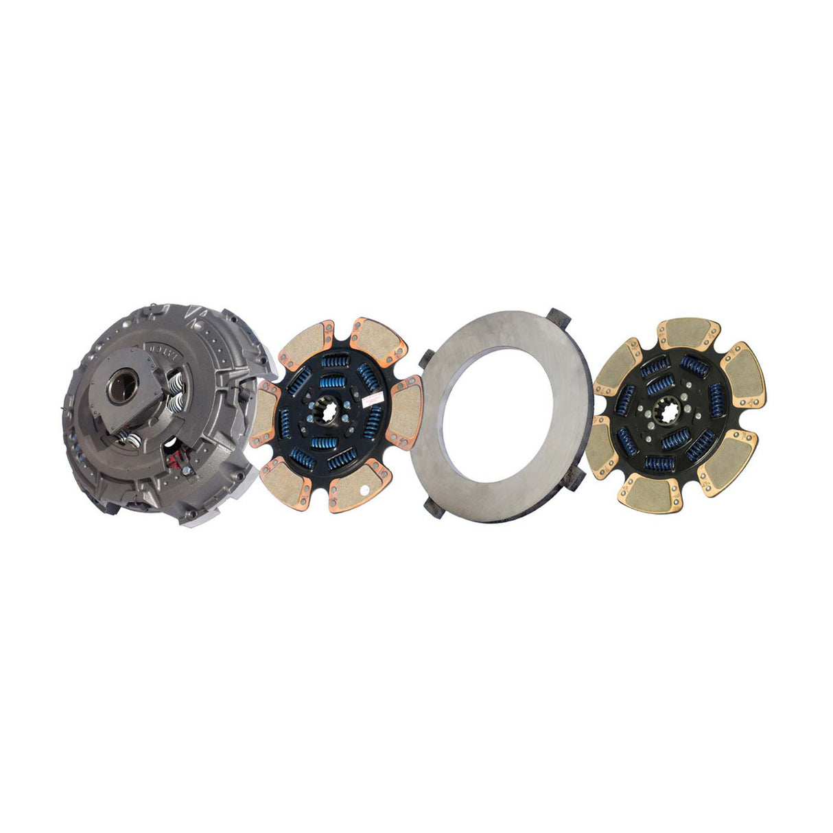 Clutch 15-1/2" x 2" Angle Spring, Two-Plate, 6-Paddle 9-Spring, 4000 Plate Load 1850 Torque, Dual-Zerk, Mack 107935-94