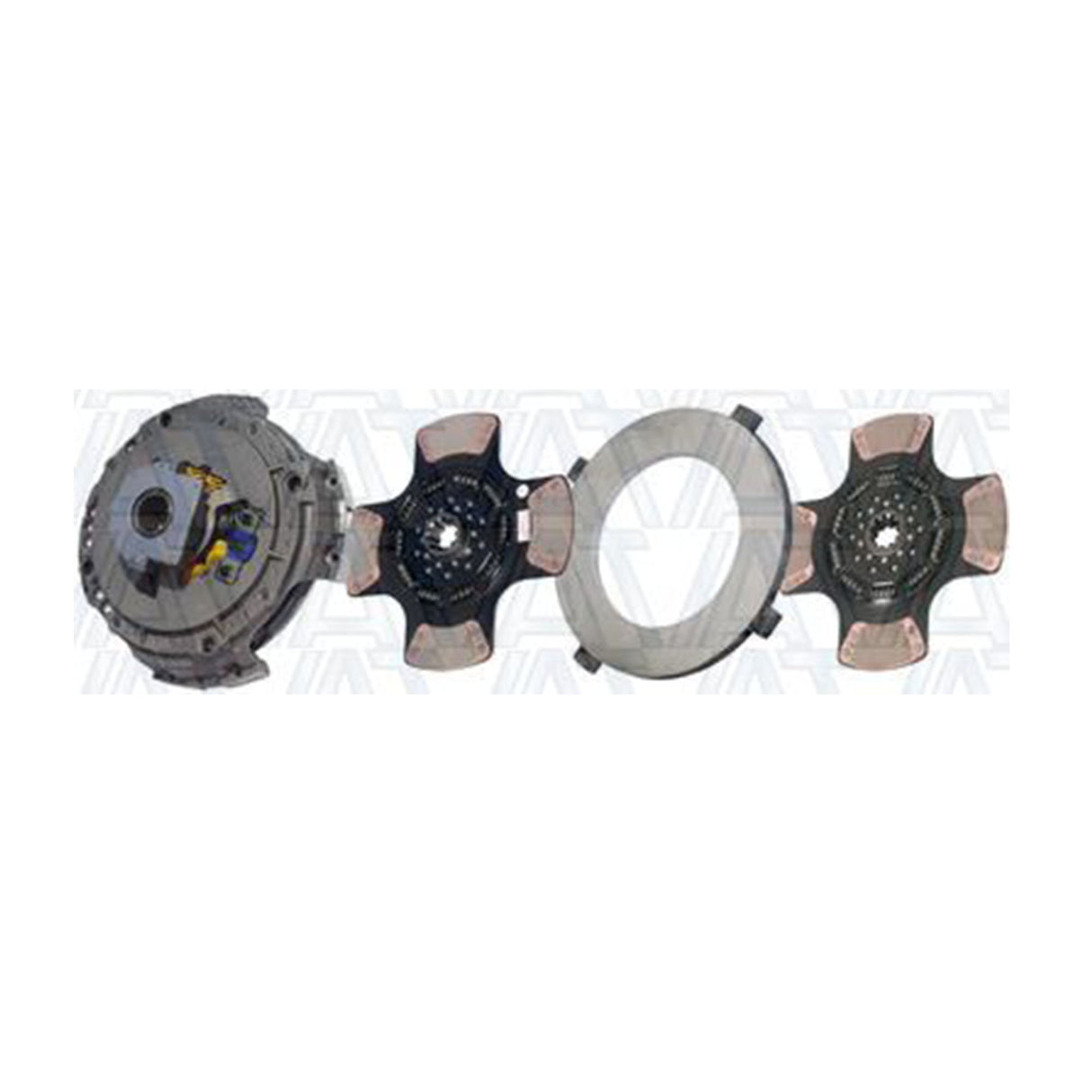 Clutch Easy Effort 15-1/2" x 2", Two-Plate, 4-Paddle /10-Spring, 3600 Plate Load 1650 Torque, Triple-Zerk 208925-74