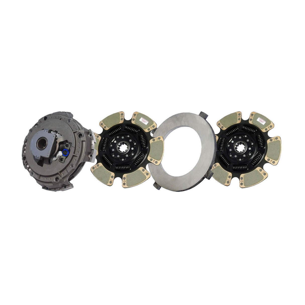 Clutch Easy Effort 15-1/2" x 2", Two-Plate, 6-Paddle 10-Spring, 4200 Plate Load 2050 Torque, Triple-Zerk NULL