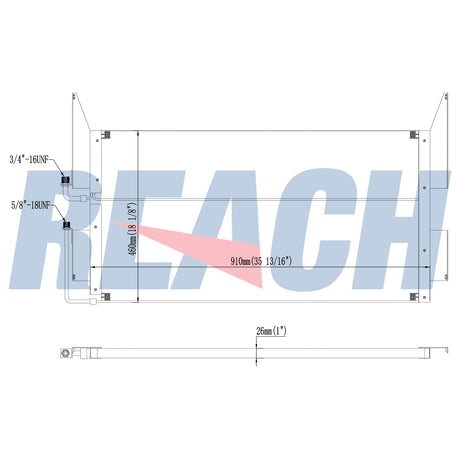 Western Star 4884/4900/4964/4986/5864/5964 Condenser 1982-2007 RD452730