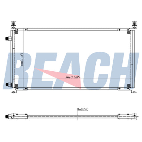 Volvo, Mack White Gmc VN Condenser 1996-2002 8074693