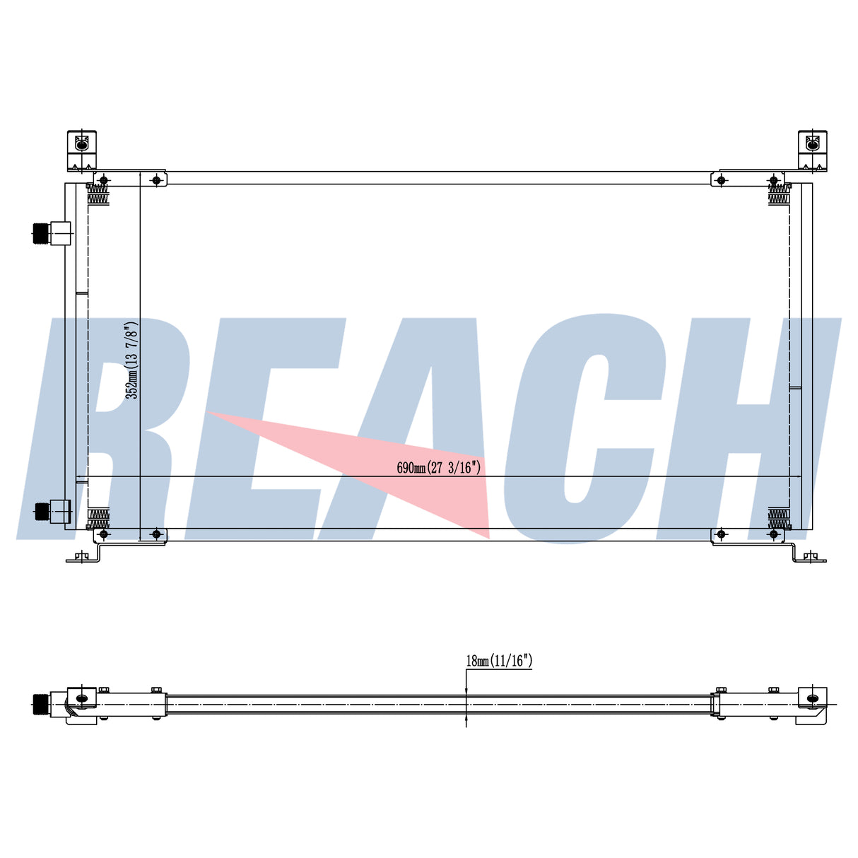 Volvo, Mack White Gmc VN Condenser 1996-2002 8074693