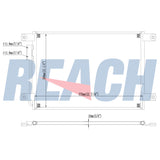 Freightliner B2 / S2 22 7/16in X 15 3/16in Parallel Flow Condenser 2011-2013 VAB1210416