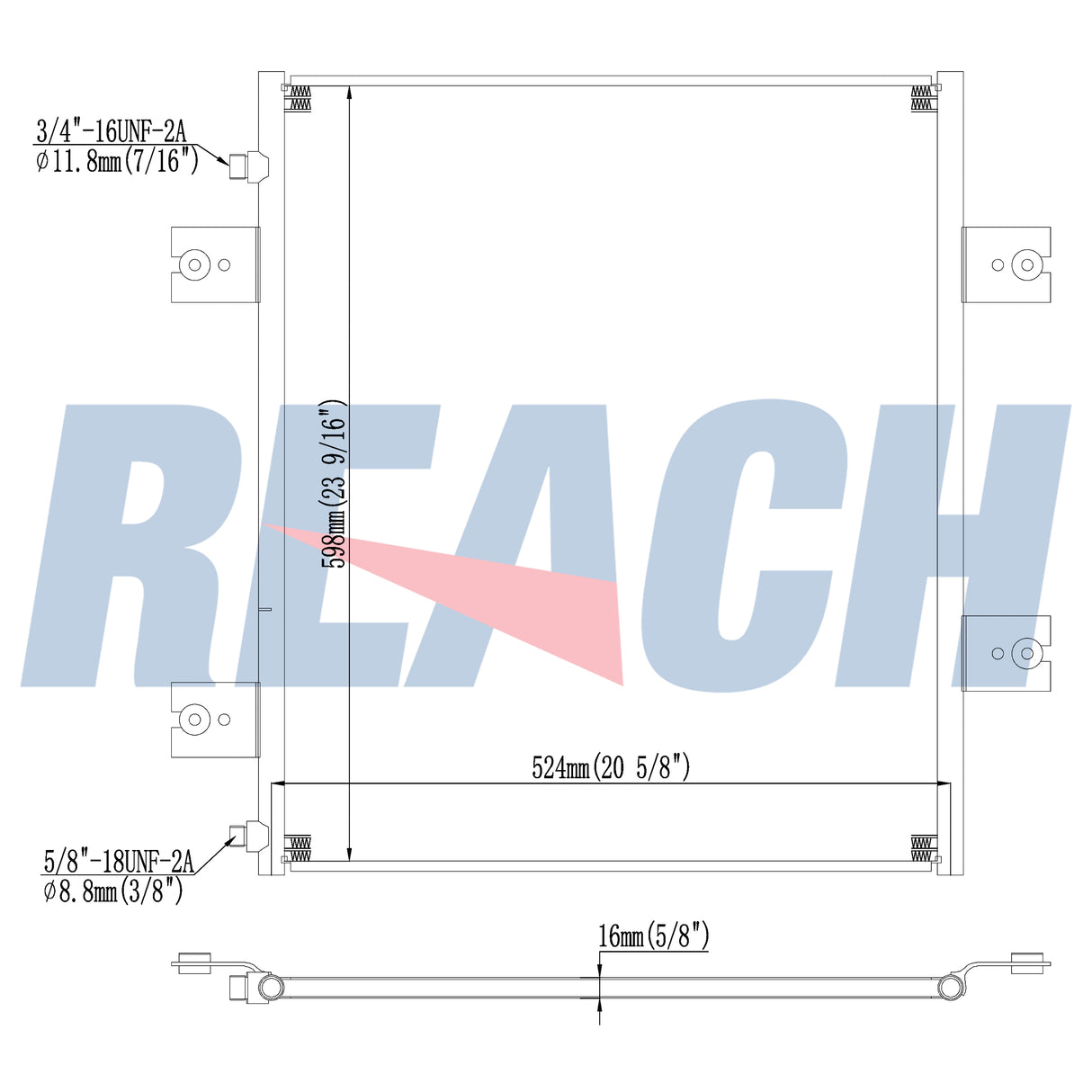 Freightliner Condenser - Freightliner Mt45/Mt55 20 5/8in X 24 1/16in Parallel Flow Condenser 2011-2013 ABP