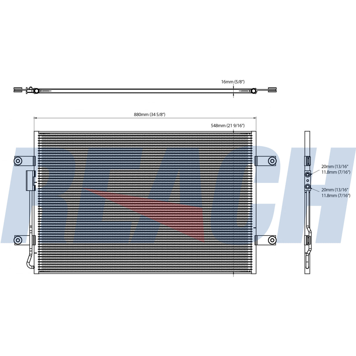 Freightliner Cascadia 33 7/8in X 21 7/8in Parallel Flow Condenser 2018-2021 A2272870000