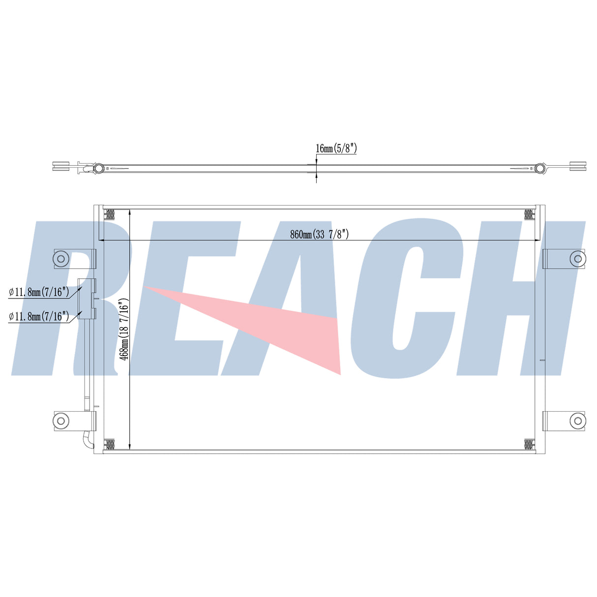 Freightliner Cascadia 33 7/8in X 18 3/4in Parallel Flow Condenser 2018-2021 A2272869000