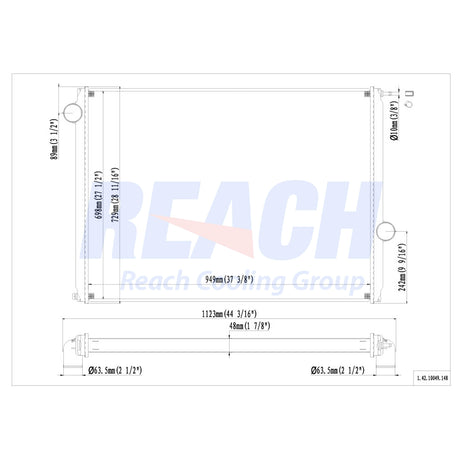 Ford Ltl9000, A/L Radiator 1998-2007 1003354
