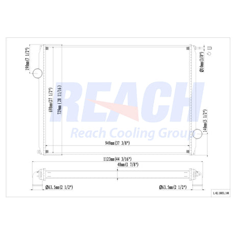 Ford Lt 9500 / At 9500 Radiator 1998-1999 VAB1030138
