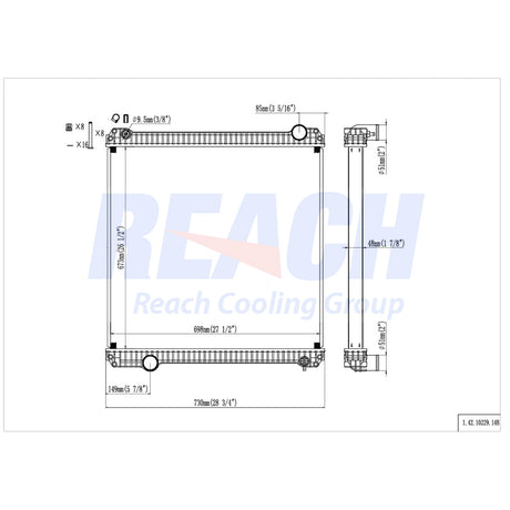 Ford Bb800, Ff800 94 And Up Radiator 081271F
