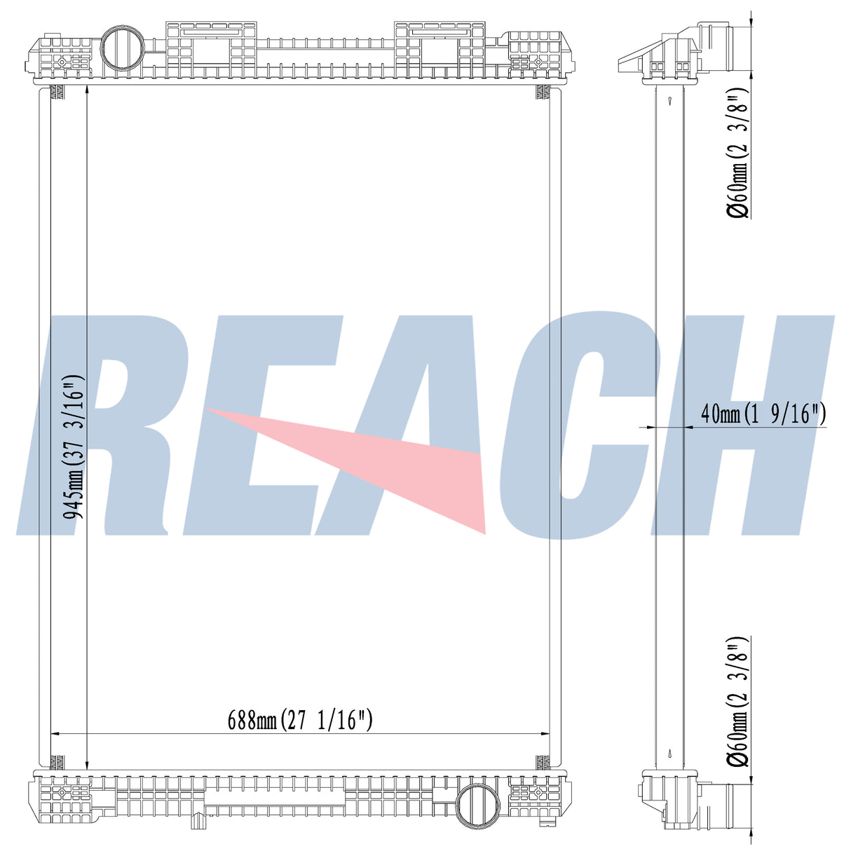 MAN F 2000 6 Cyinder Radiator 1994-Present 81061016407
