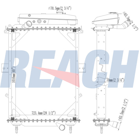 Peterbilt, Kenworth T600 T660 T800 Radiator 2005-2009 X560120