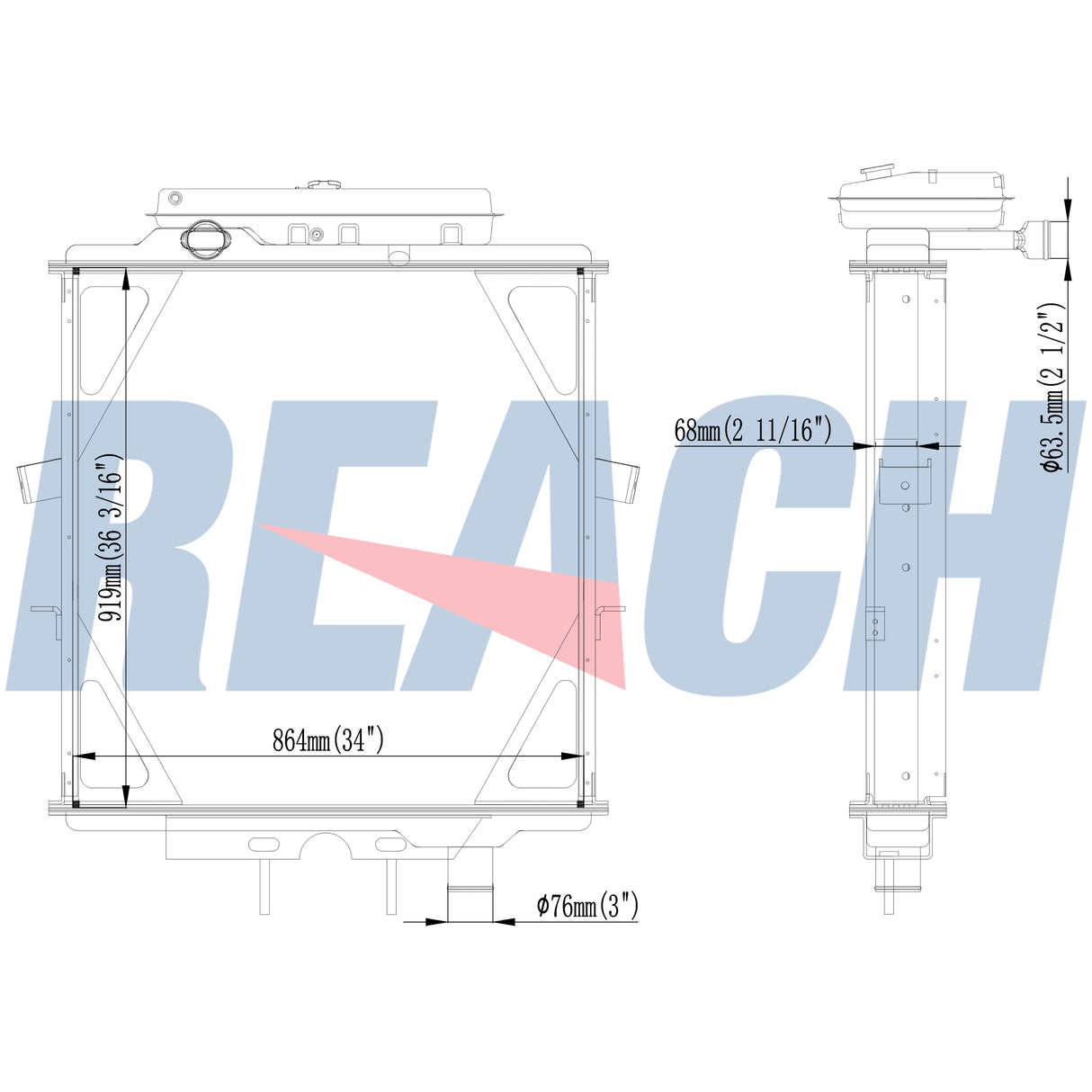Peterbilt, Kenworth Conventionals Radiator 1990-1994 BTC1102R