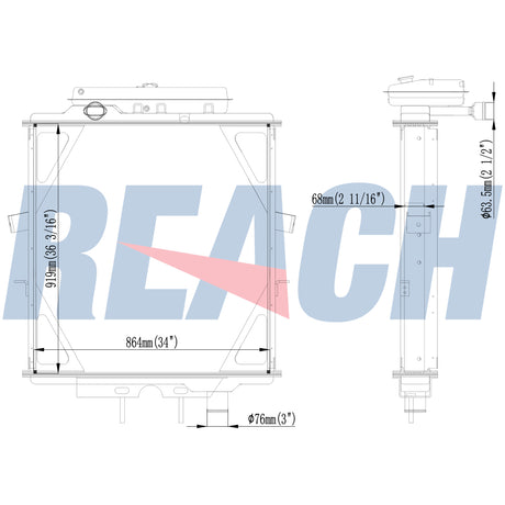 Peterbilt, Kenworth Conventionals Radiator 1990-1994 BTC1102R