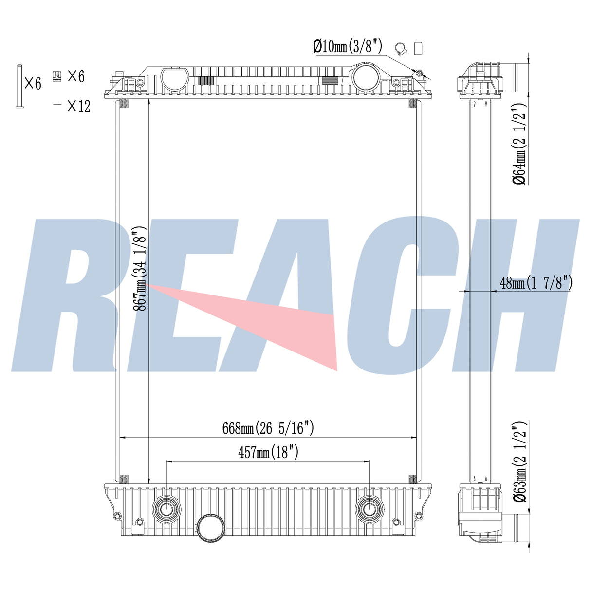 Freightliner At9500 At9513 Lt9000 Radiator 2004-2007 A0525995001