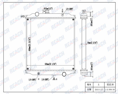 Freightliner / Sterling M2 Business Class Mb55 Mc26 Mt35 Mt45 Mt55 Radiator 1994-2001 VAB1102036