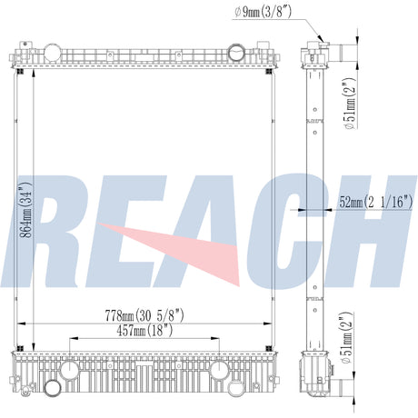 Freightliner Acterra/At9500/At9513/Lt8500/9000/9500 Radiator 2002-2014 525340006