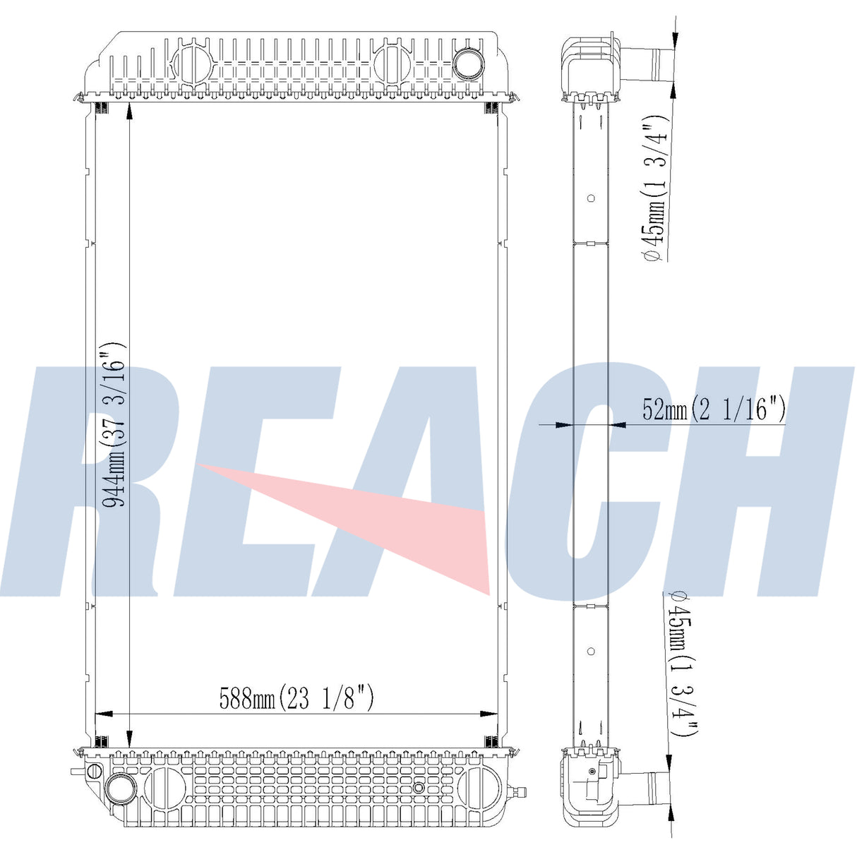 GMC C6500/C7500/C8500/Kodiak/Topkick Radiator 2004-2007 1003643AR