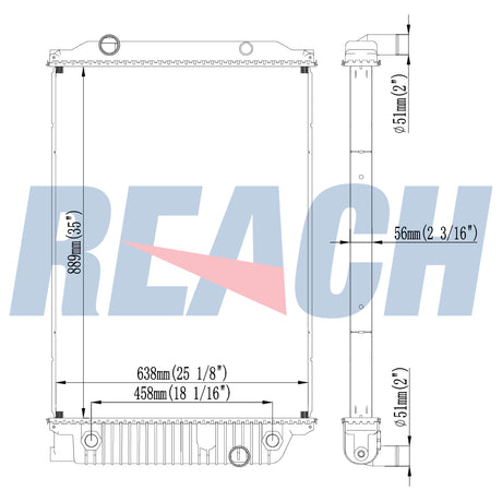 Freightliner Acterra At9500 At9513 Lt8500/9000 Radiator 2008-2014 VAB1003345