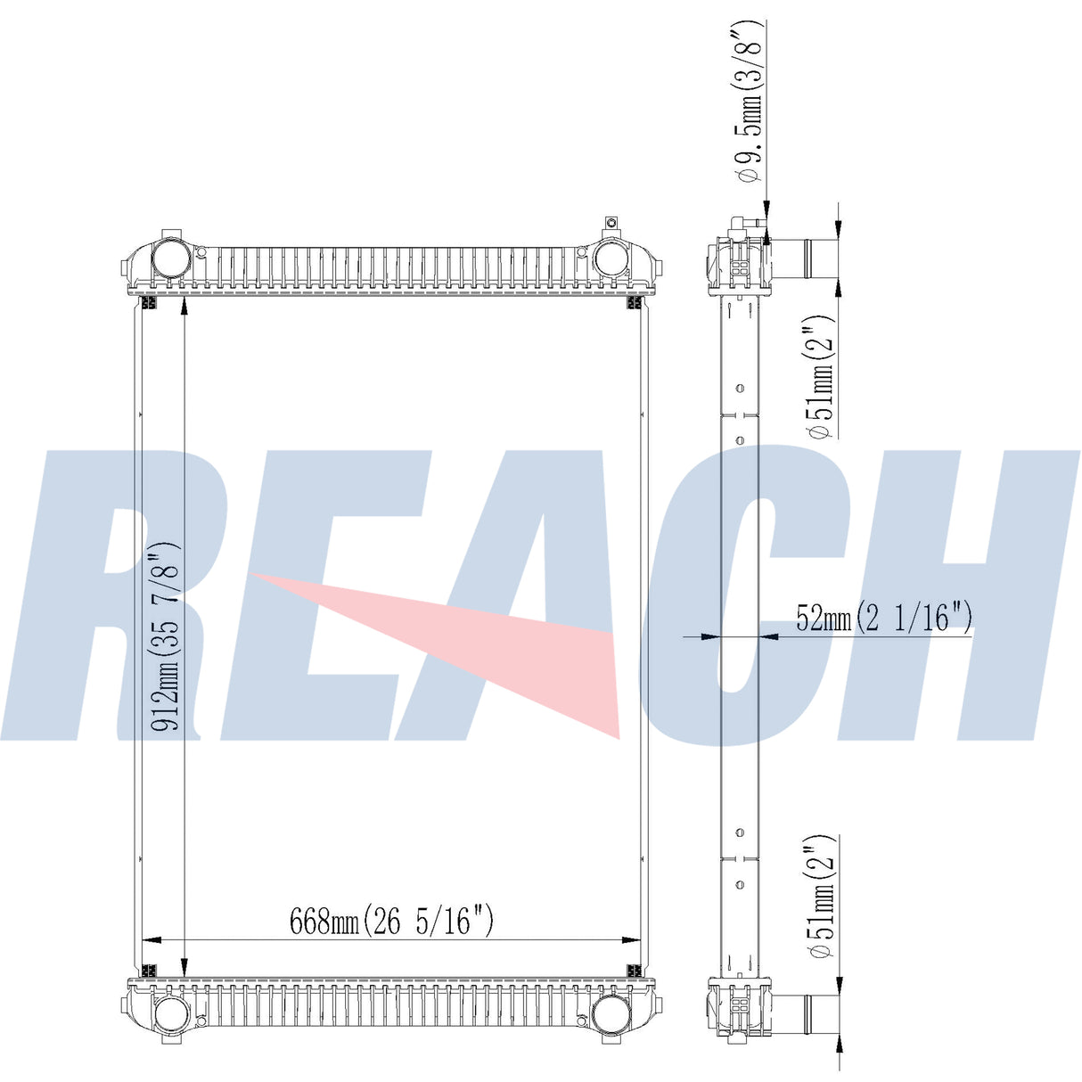 Ford Sterling Acterra Freightliner M2 106 Business Class Radiator 2005-2007 BHTD5967